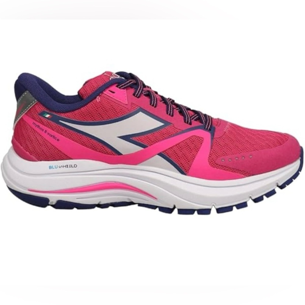 Diadora Mythos 8 Vortice Pink and White Running Shoes Size 9